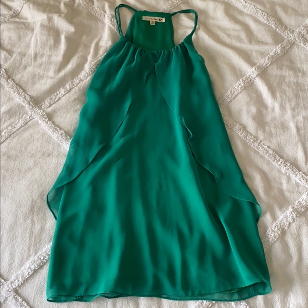 Green mini cocktail dress